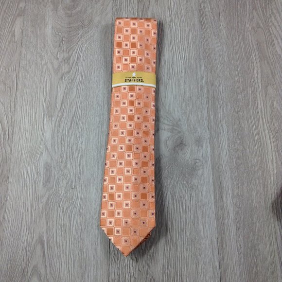 Stafford Orange Square Pattern Tie - Picture 1 of 2